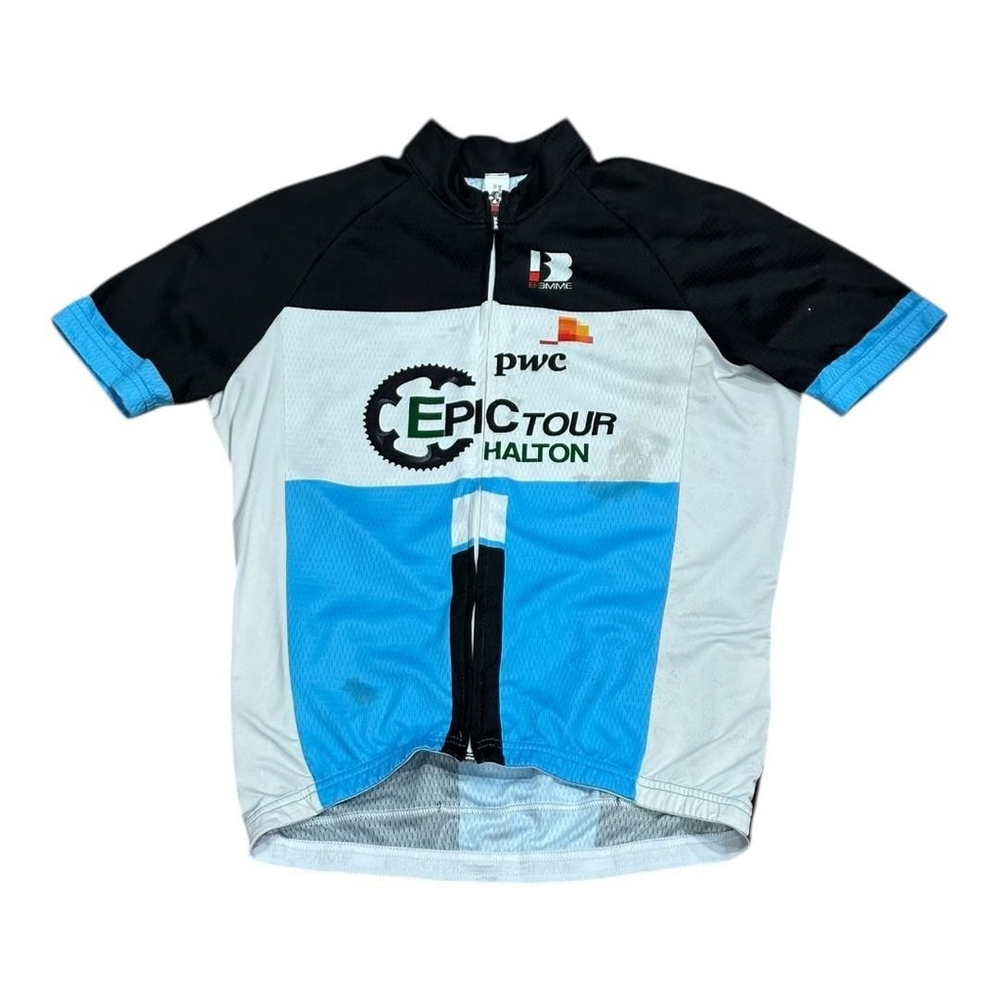 Biemme Shirt Mens Small Blue Epic Tour Halton Bike Cycling Jersey Full Zip PwC